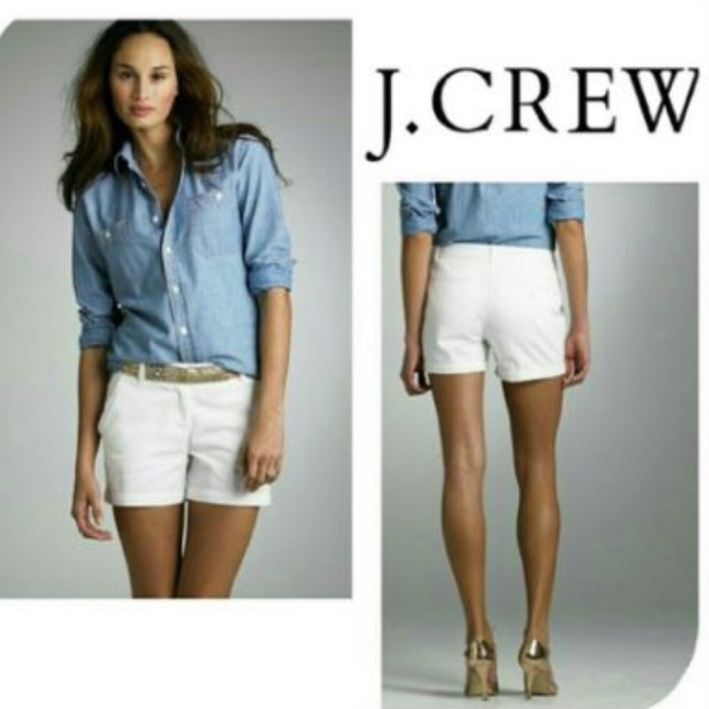 J Crew white chino shorts